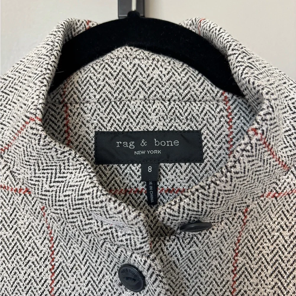 Rag & Bone Gray and Red Checkered Blazer - Picture 2 of 4